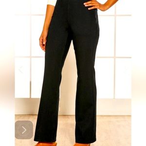 Soft Surroundings black denim, full length boot cut pull on jeans size Petite L